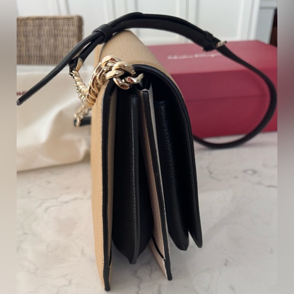 Salvatore Ferragamo Grained Calfskin Trifolio Flap Bag - Picture 3 of 6